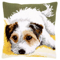 Cross Stitch Kit: Cushion: Dog Wagging it's Tail