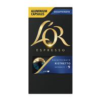 Lor Espresso Ristretto Decaffeinated Capsules for Lucente PRO Coffee Machine Ref 4028615 [Pack 10]