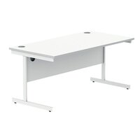 Astin Rectangular Single Upright Cantilever Desk 1600x800x730mm Arctic White/Arctic White KF803627