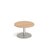 Monza circular coffee table with flat round brushed steel base 800mm - beech