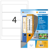 HERMA HOME Etiketten Ordneretiketten ablösbar, kurz/breit, 61 x 192 mm, weiß, Be