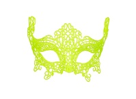 masque loup neon fluo jaune en dentelle luxe