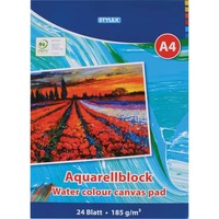 Aquarellblock, A4, 185g/m², 24 Blatt STYLEX 28690