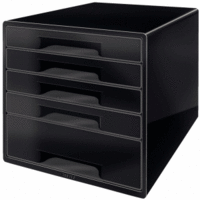 Schubladenbox Cube 5 Schubladen PS schwarz/weiß