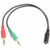 Headset-Anschlusskabel 2x3,5mm Buchsen geeignet für PC