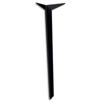 Jeu de 4 pieds droits RUDI en métal, revêtement époxy. Coloris Noir - produit supprimé à épuisement du stock