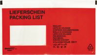 Lieferscheintasche mit Fenster - LIEFERSCHEIN<br>PACKING LIST<br>(...), Rot