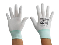 ESD-Handschuh, weiß/türkis, ohne Beschichtung, M