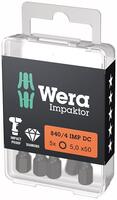 Bit Impaktor 1/4" DIN 3126 E6,3 Innensechskant 5x50mm 5er Pack Wera