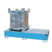 Steel IBC sump pallets-Painted - 2 IBC- flat grid