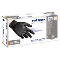 Guanti in nitrile N85B - ultra resistenti - tg L - nero - Reflexx - conf. 50 pezzi