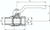 Zeichnung: Einschraub-Kugelhahn, 2-teilig, voller Durchgang, kurze Bauform