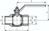 Zeichnung: Einschraub-Kugelhahn 2-teilig, voller Durchgang