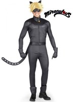 Disfraz de Cat Noir de Miraculous Ladybug con peluca para hombre XS
