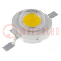 LED di potenza; bianco caldo; 140°; 700mA; P: 3W; 180lm; 3,5÷4,5V