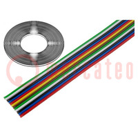 Wire: ribbon; 12x0.22mm2; stranded; Cu; unshielded; PVC; 300V; 50m