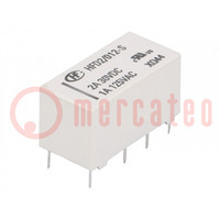 Relè: elettromagnetico; DPDT; Ubobina: 12VDC; 3A; 1A/125VAC; PCB