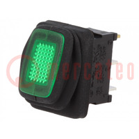 ROCKER; SPST; Pos: 2; ON-OFF; 10A/250VAC; green; IP65; neon lamp