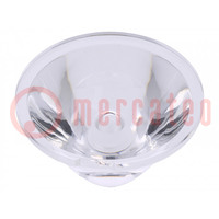 LED lens; round; plexiglass PMMA; transparent; 3÷7°; H: 27.4mm