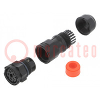 Connector: circular; plug; for cable; PIN: 5; female; with contacts
