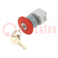 Interruptor: de seguridad con llave; 22mm; Pos.estab: 2; rojo