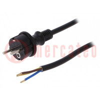 Cable; 3x2.5mm2; CEE 7/7 (E/F) plug,wires,SCHUKO plug; PVC; 4m