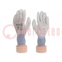 Beschermende handschoenen; ESD; S; 10set; grijs