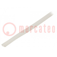 Insulating tube; silicone; natural; Øint: 4mm; Wall thick: 0.5mm