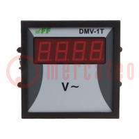 Voltmeter; digitaal,montage; 12÷600V; op paneel; LED; 4 cijfers