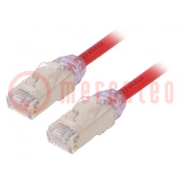 Patch cord; F/UTP,TX6A-28™; 6a; Draht; Cu; LSZH; rot; 2m; 28AWG