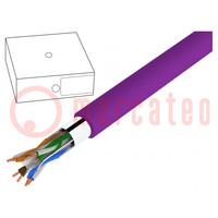 Wire; F/UTP; 4x2x23AWG; 6; solid; Cu; LSZH; violet; 100m; Øcable: 6mm