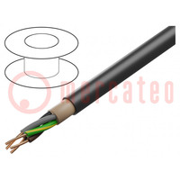 Cable; NYY; 4G4mm2; redondo; hilo; Cu; PVC; negro; 600V,1kV