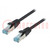 Patch cord; S/FTP; 6a; Line; Cu; PUR; schwarz; 3m; 27AWG; IP20