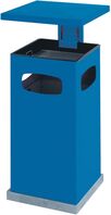 Außenascher/Abfallbehälter - Blau, 91 x 39.5 x 39.5 cm, Stahlblech, 38 l