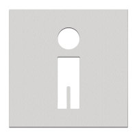 Türschilder Edelstahl 'Herr', selbstklebend, 16,0x16,0x0,2 cm