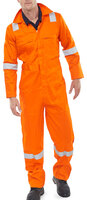 Beeswift Flame Retardant Burgan Boilersuit Anti-Static Orange 54