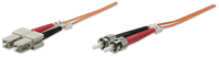 Intellinet Glasfaser LWL-Anschlusskabel, Duplex, Multimode, ST/SC, 50/125 µm, OM2, 1 m, orange
