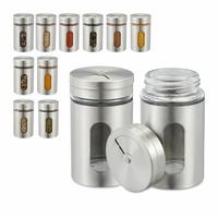 Relaxdays 10027637 Silber, Transparent Salz- und Pfefferstreuer-Set