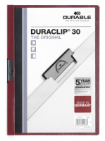 Durable Duraclip 30 ofertówka Burgundia, Przezroczysty PCW