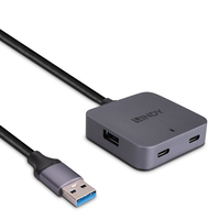 Lindy 43389 hálózati csatlakozó USB 3.2 Gen 1 (3.1 Gen 1) Type-A 5000 Mbit/s Fekete, Szürke