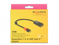 DeLOCK 63928 video cable adapter 0.2 m USB Type-C DisplayPort 20 pin Black, Red