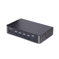 StarTech.com 4-Port DisplayPort KVM Switch, 8K 60Hz / 4K 144Hz, Single Display, DP 1.4, 2x USB 3.0 Ports, 4x USB 2.0 HID Ports, Drukknop & Hotkey Schakelaar, TAA Compliant, OS O...