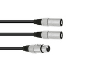 Omnitronic 30225204 cable de audio 1 m XLR (3-pin) 2 x XLR (3-pin) Negro