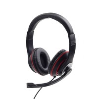 Gembird MHS-03-BKRD hoofdtelefoon/headset Bedraad Hoofdband Gamen Zwart, Rood