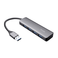 Trust Halyx Aluminium 4-Port USB 3.2 Hub USB 3.2 Gen 1 (3.1 Gen 1) Micro-B Szary