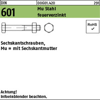 DIN 601 Mu St. M 10 x 30 feuerverzinkt tZn VE=S