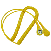 WETEC Spiralkabel mit Druckknopf, ESD, gelb, 10/10 mm, 2,4 m