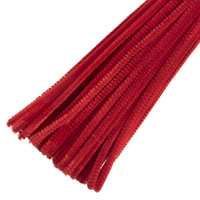 Chenilles: 6mm x 30cm: Red: Pack of 100