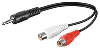 Audio-Video-Kabel 0,2 m , 3,5 mm stereo Klinkenst.>2xCinchkupplung