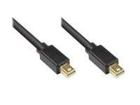 Anschlusskabel Mini DisplayPort 1.2, Stecker beidseitig, vergoldet, schwarz, 1m, Good Connections®